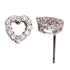 Heart Stud Earrings w/ 12 Blue Luster Diamond Outline